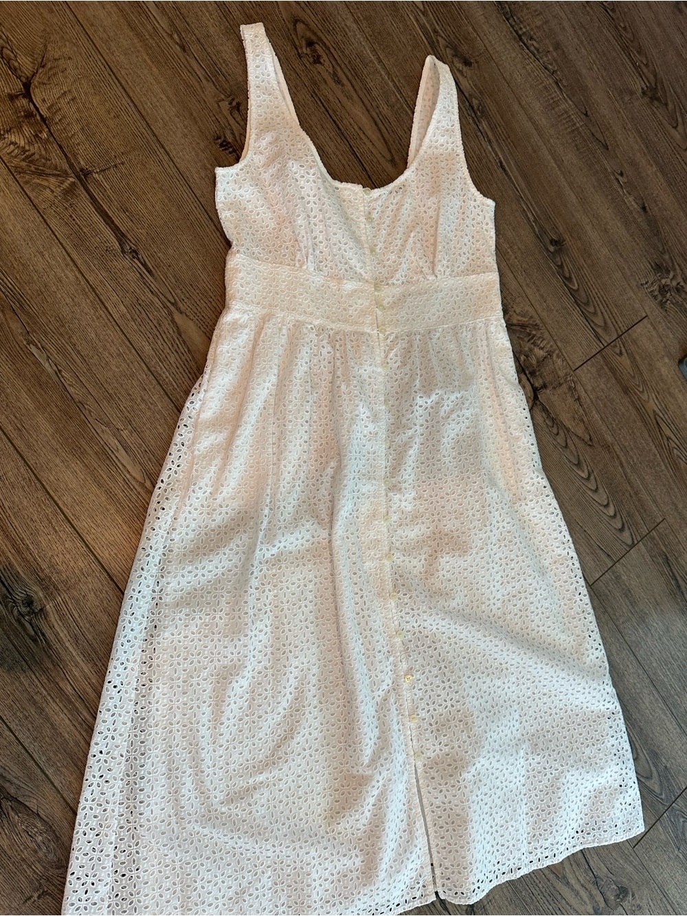 J. Crew White Eyelet Button-Front Sundress Size 8